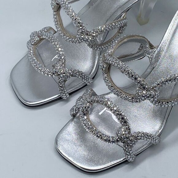Valentino Garavani Chain 1967 embellished heel sandals size 37.5 - Picture 5 of 14